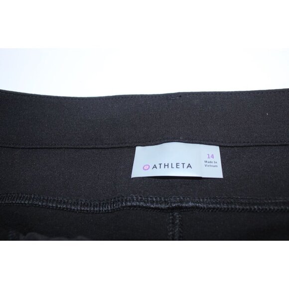 Athleta Ponte Classic Pants Women's 14 Black Casual Ankle Pockets Relaxed Fit - Picture 8 of 16